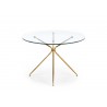 Table ronde en verre piétement doré