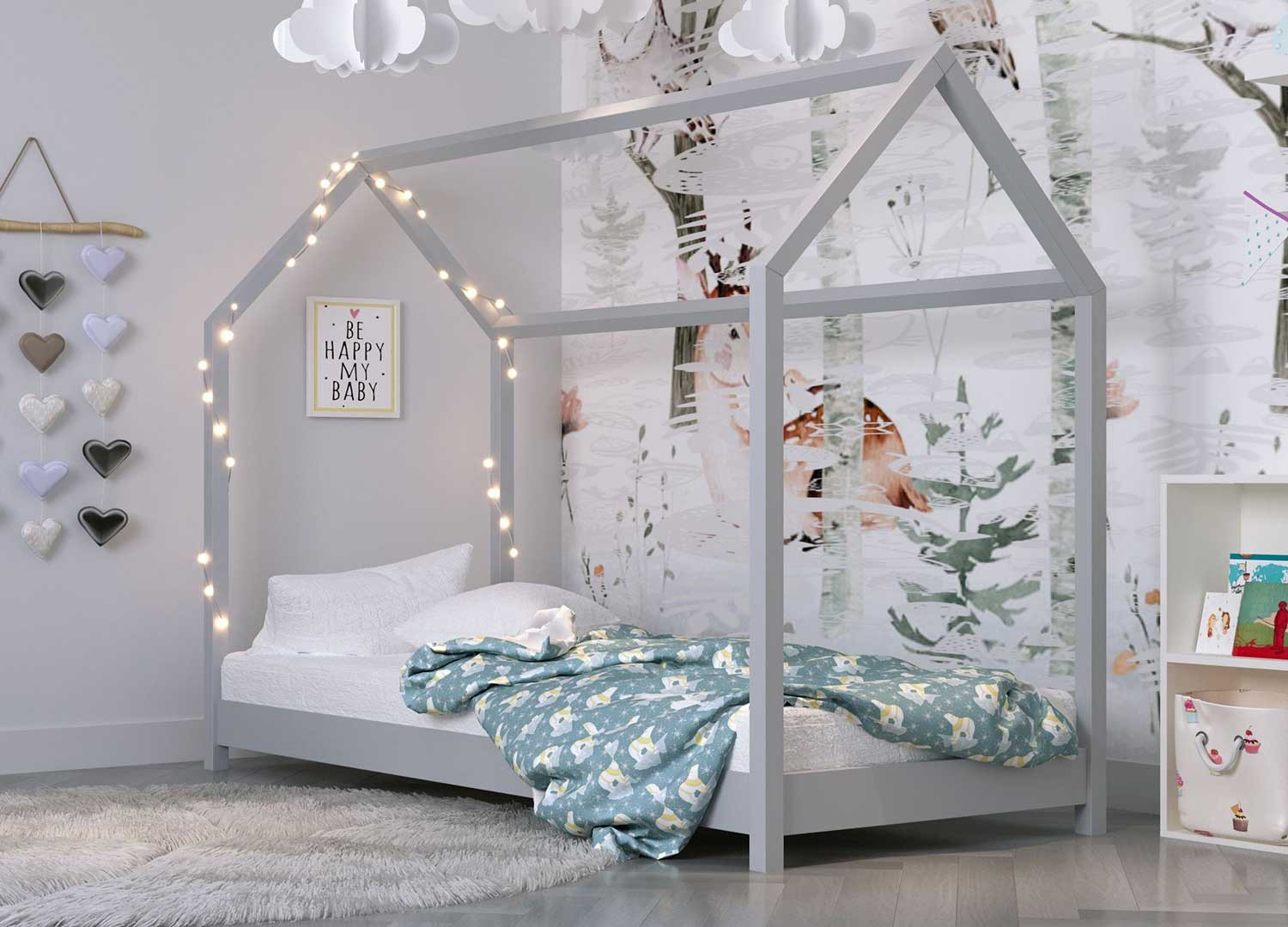 Home - Lit cabane enfant avec un tiroir Pin massif 80x160 cm