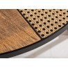 Lot de 2 tables basses rondes bois de manguier et rotin