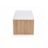Table basse pas cher 1m10 blanche et chêne sonoma