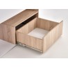 Table basse pas cher 1m10 blanche et chêne sonoma