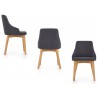 Chaise moderne en tissu et pieds en bois massif de hêtre