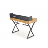 Bureau chêne et métal noir 1m10 design industriel