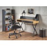 Bureau chêne et métal noir 1m10 design industriel