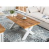 Table basse style campagne chic bois massif de manguier