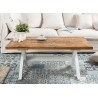 Table basse style campagne chic bois massif de manguier