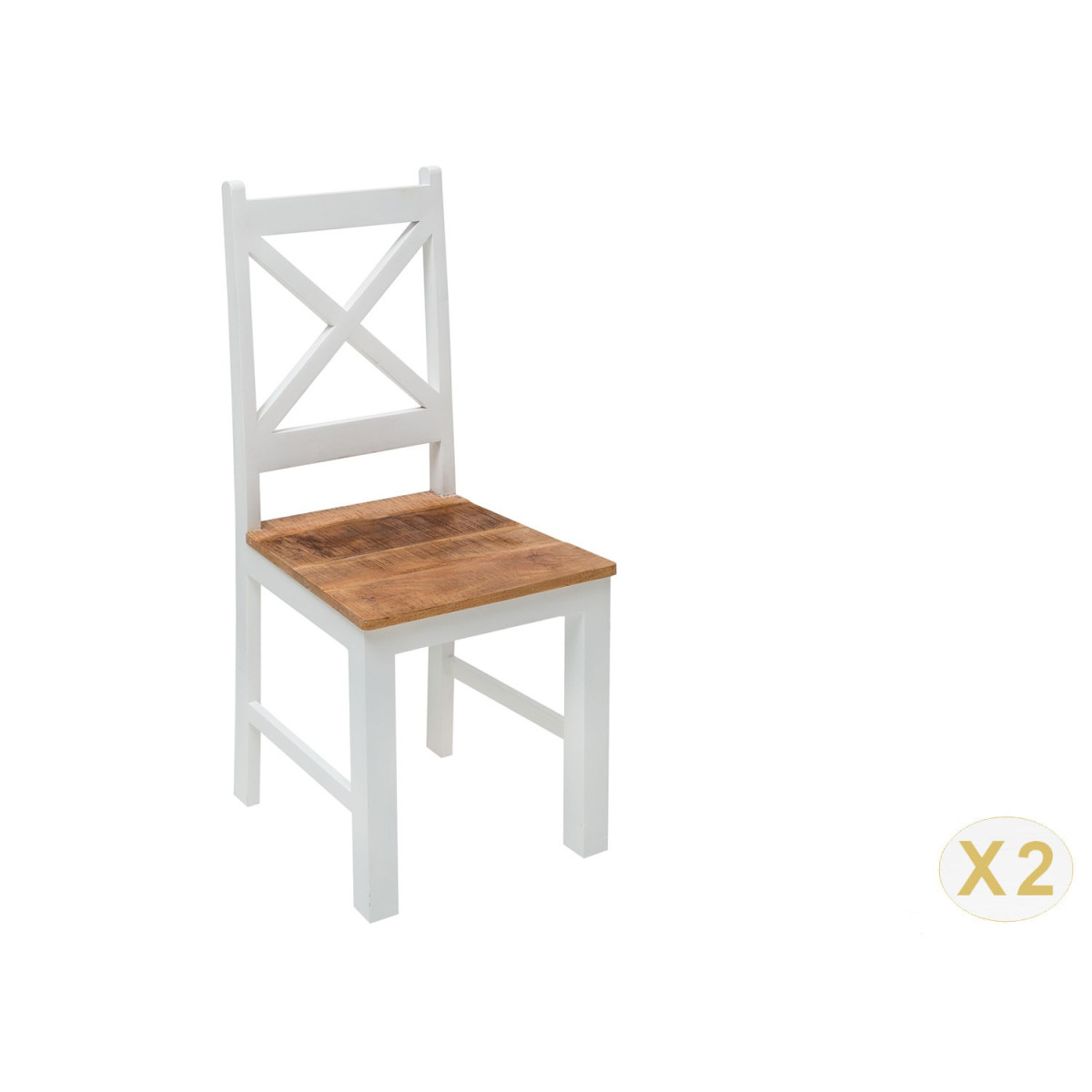 Lot de 2 chaises esprit campagne