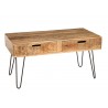 Table basse 1m bois massif de manguier & pied épingle