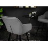 Lot de 2 chaises de bar velours gris argent