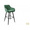 Lot de 2 chaises de bar velours vert émeraude