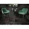 Lot de 2 chaises de bar velours vert émeraude