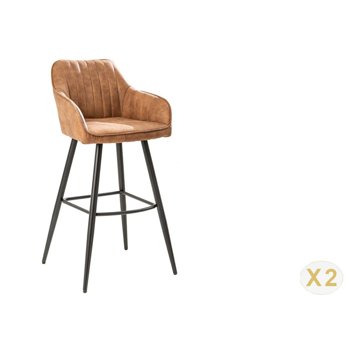 Tabourets de bar vintage marron Issa