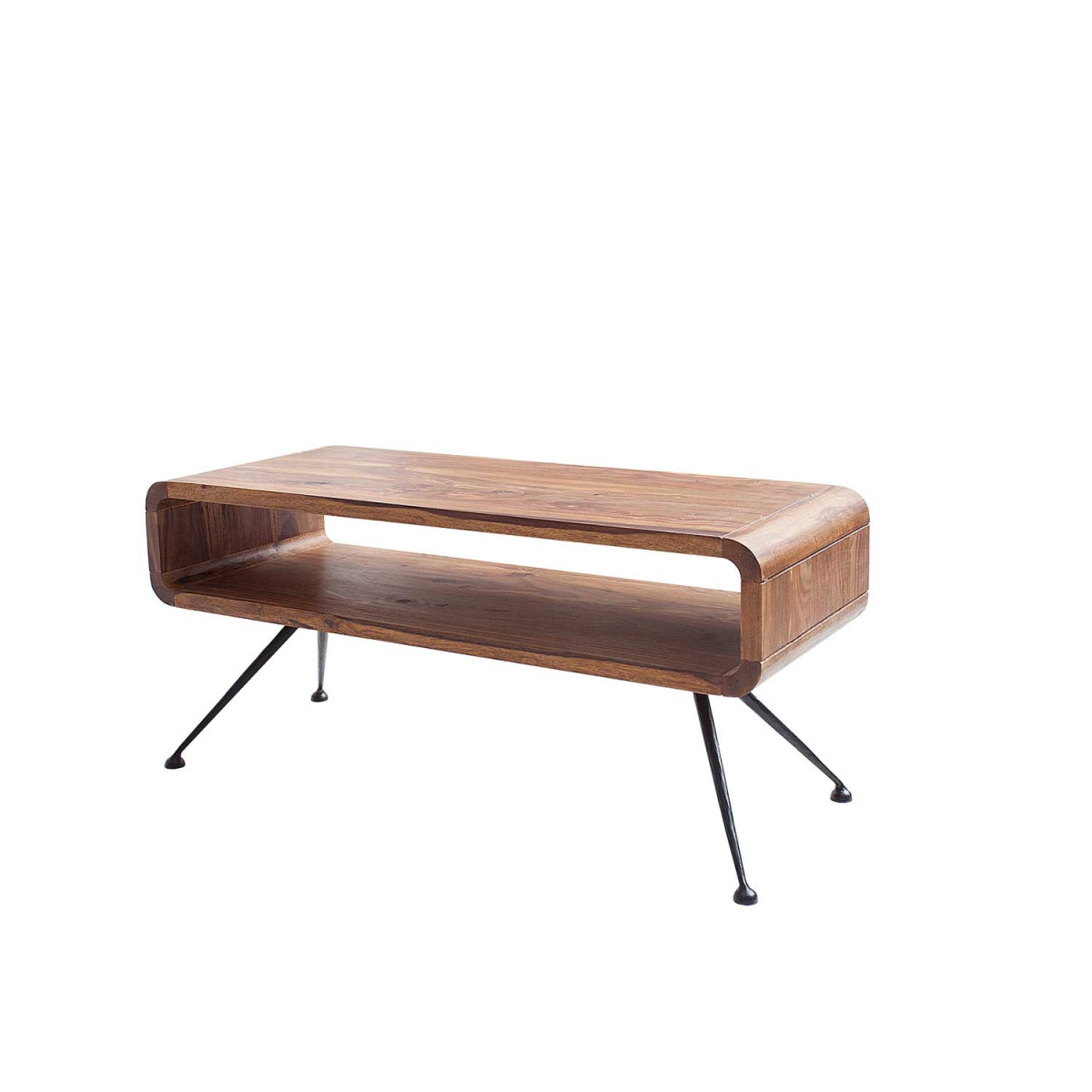Table basse style rétro bois massif sesham 100 cm