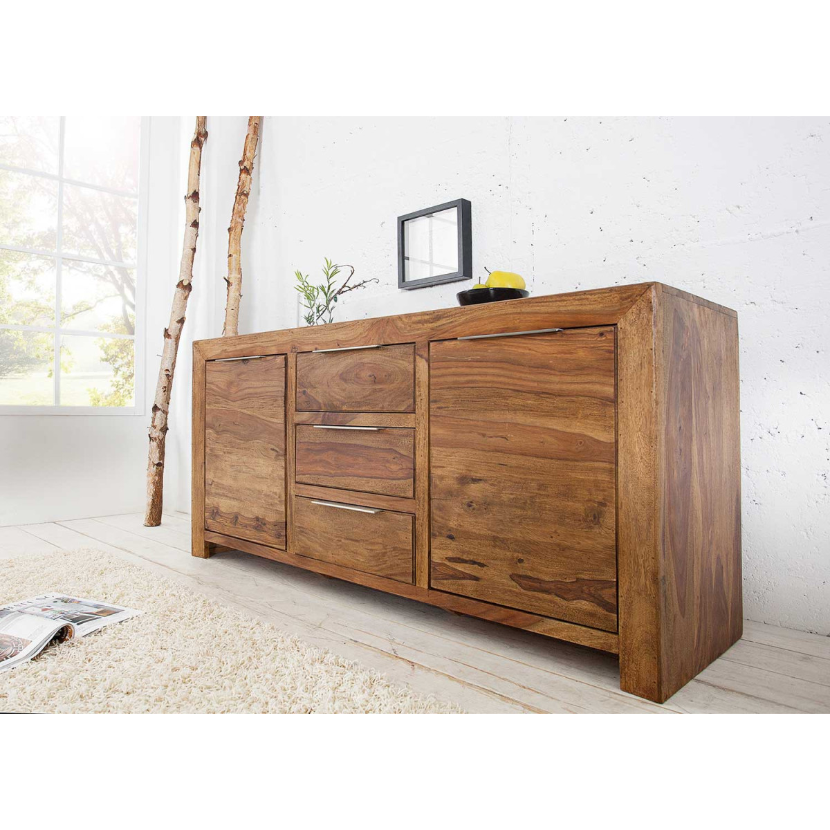 Buffet bois massif sesham 135 cm