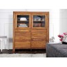 Buffet haut vitré en bois massif shesham 120 cm