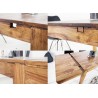 Table de repas avec allonges 120-200 cm bois massif shesham