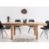 Table de repas avec allonges 120-200 cm bois massif shesham