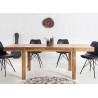 Table de repas avec allonges 120-200 cm bois massif shesham