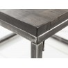 Table basse carrée plateau bois massif gris 60 cm