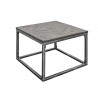 Table basse carrée plateau bois massif gris 60 cm