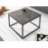 Table basse carrée plateau bois massif gris 60 cm