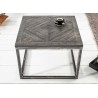 Table basse carrée plateau bois massif gris 60 cm