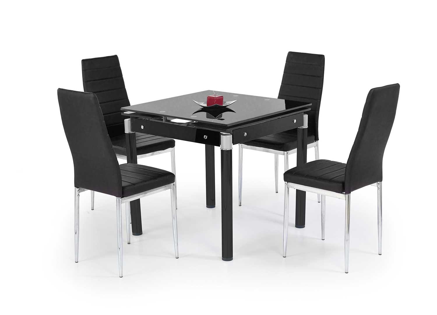 Table à manger rectangulaire à rallonge design noir SULIA