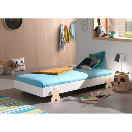 Lit Enfant Milo 90x190 Blanc - Lit enfant avec Matelas + Tiroir - Kids  Literie