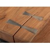 Table à manger bois massif acacia 2m20 et pied acier inoxydable