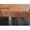 Table à manger bois massif acacia 2m20 et pied acier inoxydable