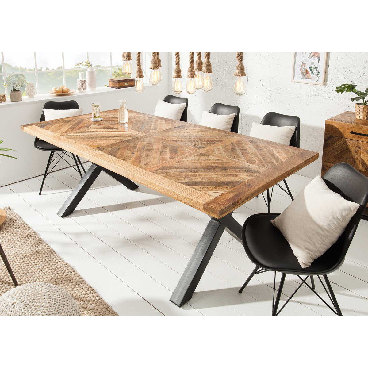 Table bois massif de manguier contemporaine