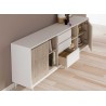 Grand buffet contemporain en bois blanc et chêne