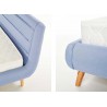 Lit tissu bleu couchage 140 ou 160 cm