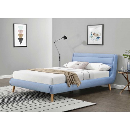 Lit tissu bleu couchage 140 ou 160 cm