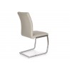 Chaise rembourrée et matelassée simili cuir gris clair