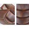 Fauteuil relax pivotant simili cuir marron