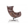 Fauteuil relax pivotant simili cuir marron