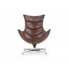 Fauteuil relax pivotant simili cuir marron