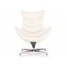 Fauteuil relax pivotant simili cuir blanc