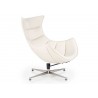 Fauteuil relax pivotant simili cuir blanc