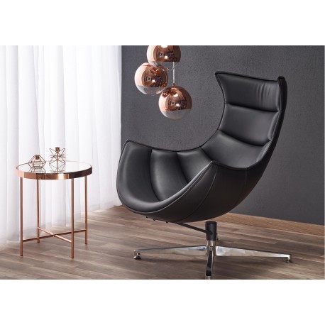 Fauteuil relax pivotant simili cuir noir