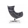 Fauteuil relax pivotant simili cuir noir