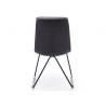 Chaise design simili cuir noir et tissu gris clair