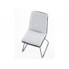 Chaise design simili cuir noir et tissu gris clair
