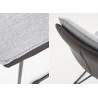Chaise design simili cuir noir et tissu gris clair