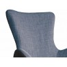 Fauteuil avec accoudoirs en tissu et pied central acier chromé