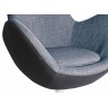 Fauteuil avec accoudoirs en tissu et pied central acier chromé