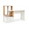 Bureau avec rangements blanc et chêne doré