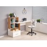 Bureau avec rangements blanc et chêne doré