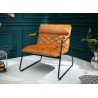 Fauteuil lounge en velours jaune moutarde